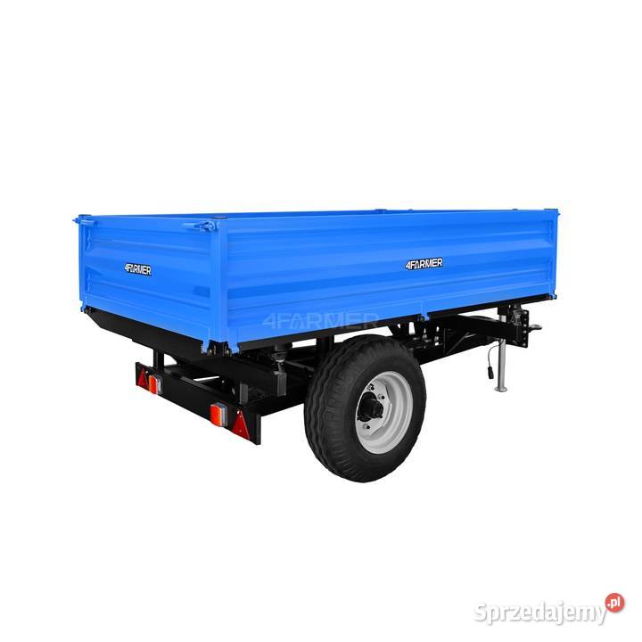 Przyczepa rolnicza jednoosiowa 2T z kiprem i Tajęcina