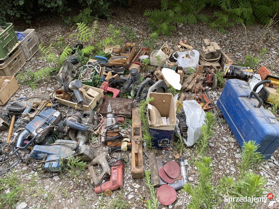 Stare narzędzia stolarskie strugi piły wiertła Kościan