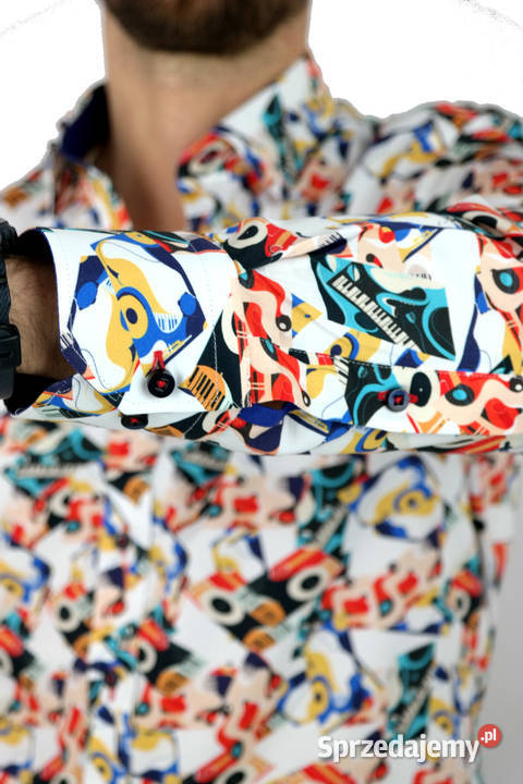 DANIEL BESSI Koszula Męska Fb037 Kolorowa Ostrów Wielkopolski
