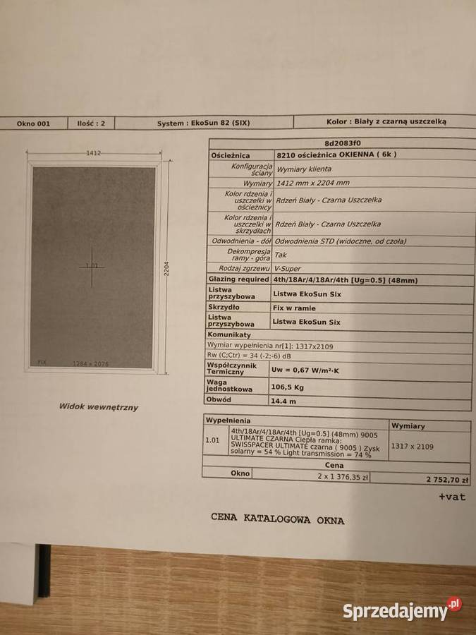 witryna pvc biała 141cm Lublin