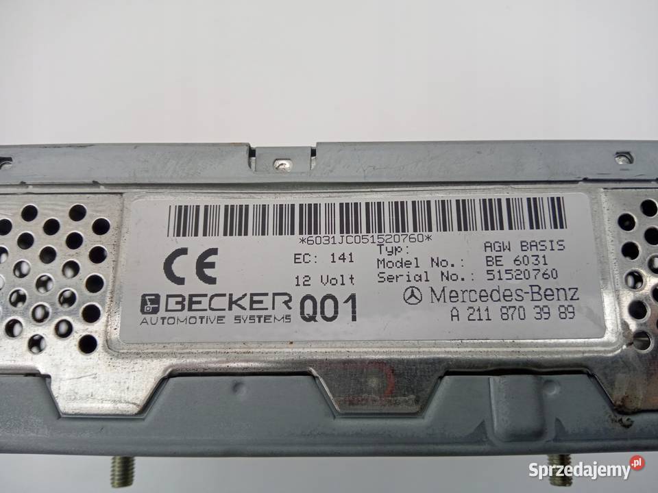 WZMACNIACZ AUDIO TUNER RADIA BECKER MERCEDES osobowe Układ elektryczny