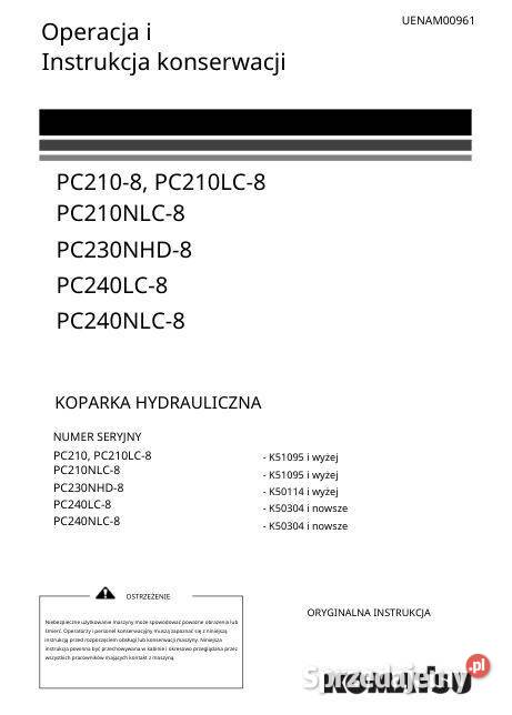 Komatsu PC2108 PC2308 PC2408 instrukcja obsługi Kielce
