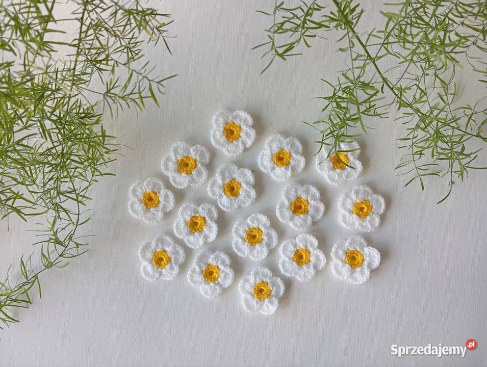 Szydełkowe kwiatki 5 pomorskie sprzedam