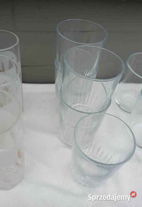 Szklanki kubki szklane różne wielkopolskie Wolsztyn
