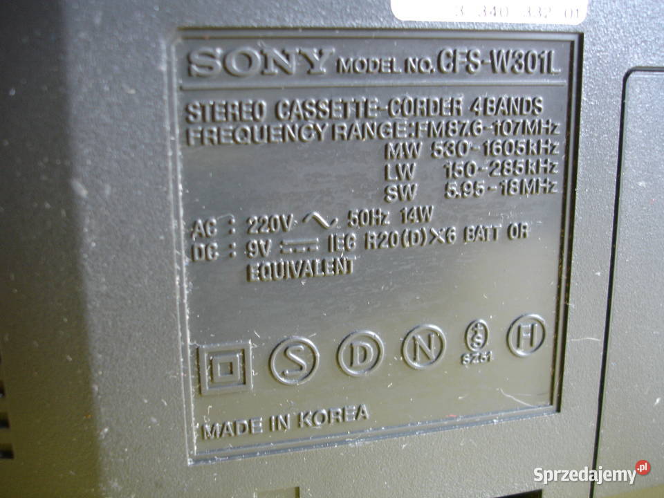 Radiomagnetofon SONY CFSW301L Zielona Góra sprzedam