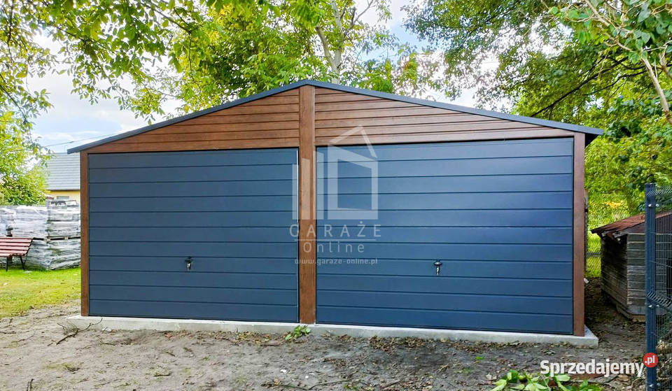 GARAŻ BLASZANY 6m x 55m poziom dwuspad 2x Brama Kwidzyn