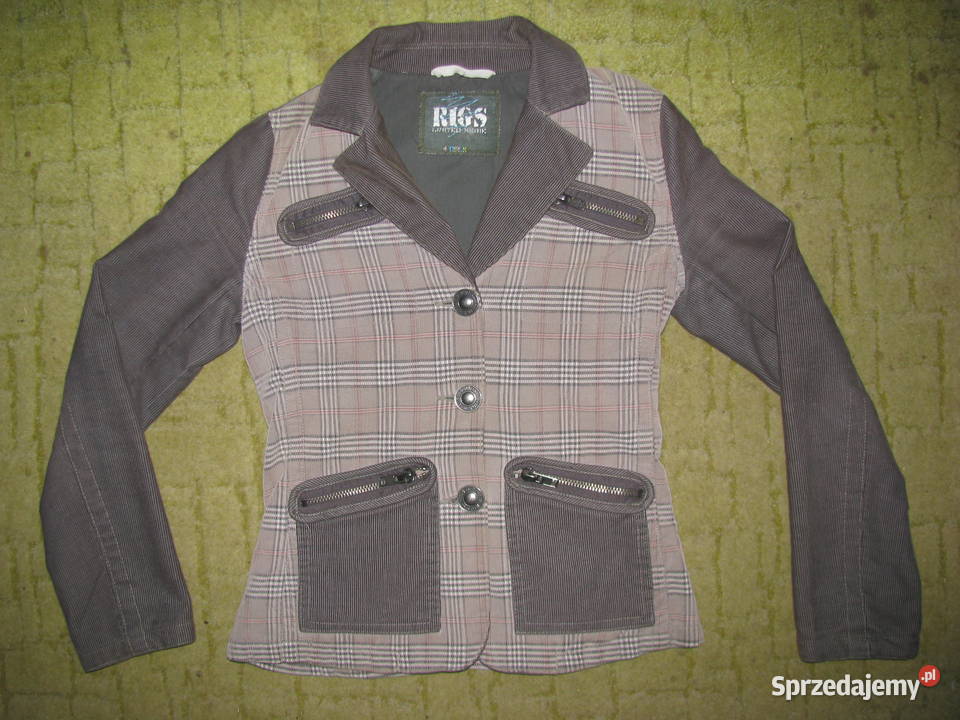 Marynarka damska AKSAMITNA 38 SZTRUKSOWA 36 czarny