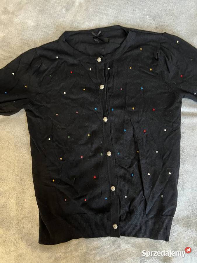 Sweter kardigan czarny w kolorowe cekiny Swetry i golfy Jasło