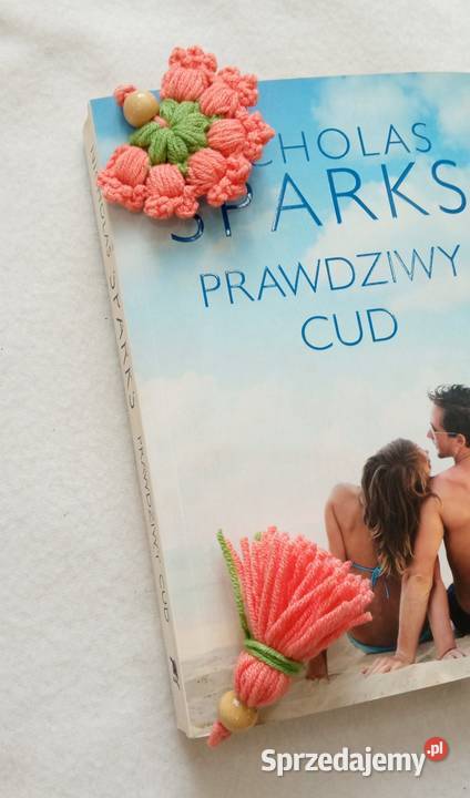 Zakładka do książki wykonana na szydełku Łask