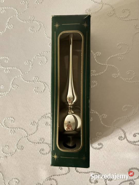 Szpic Czubek Choinkowy Srebrny Szkło Dmuchane Pozostałe