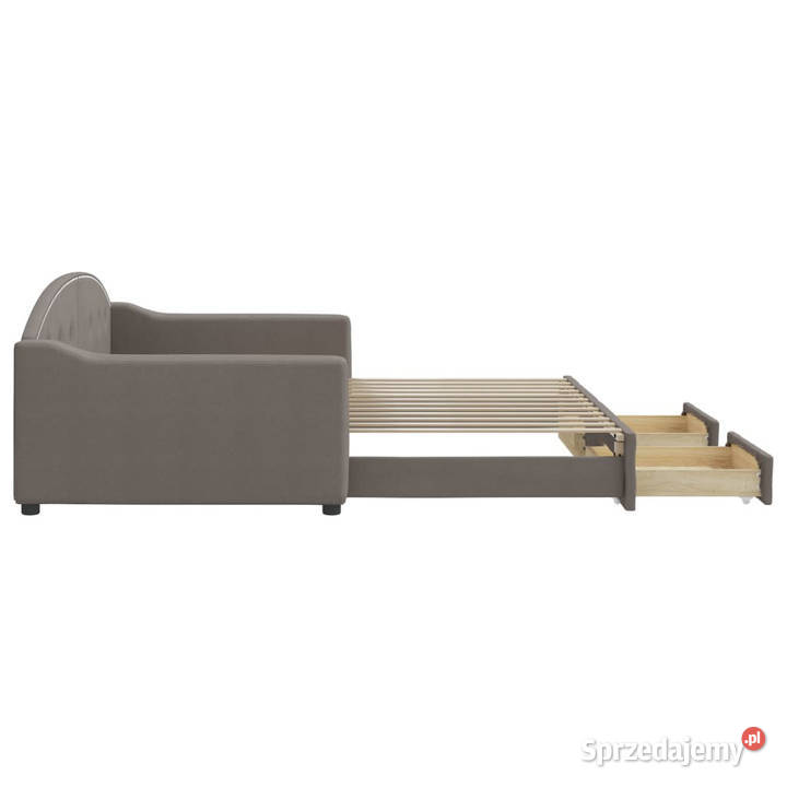 Sofa rozsuwana z szufladami taupe tkanina Warszawa