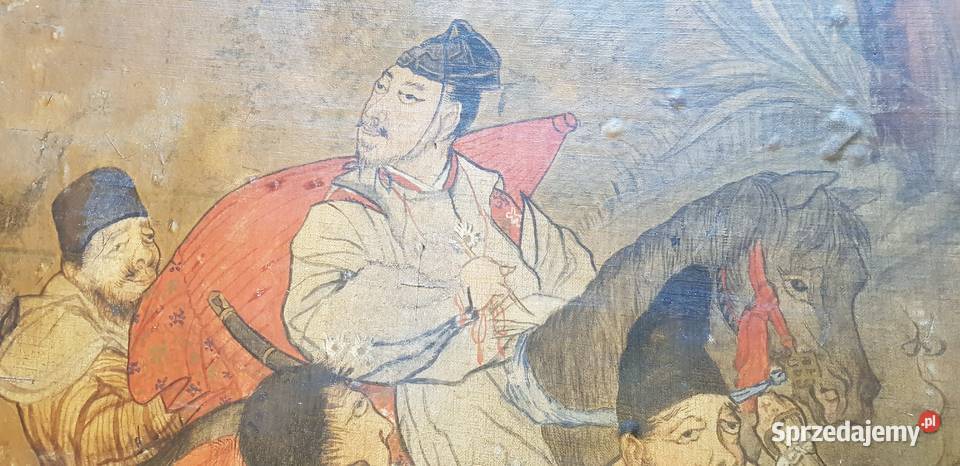 Parawan chiński XVIII wiek sygnowany unikat warmińsko-mazurskie Orneta