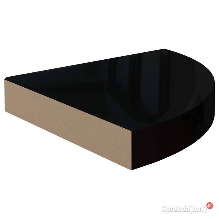 Narożne półki ścienne 4 połysk czarne 25x25x38 sprzedam