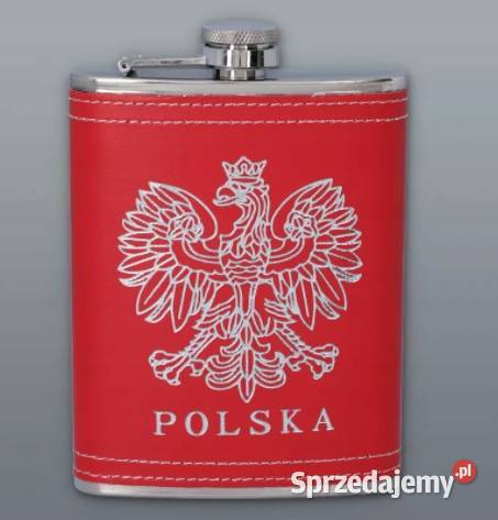 Piersiówka Patriotyczna z Godłem Polski Skórzana Ostrowy nad Okszą