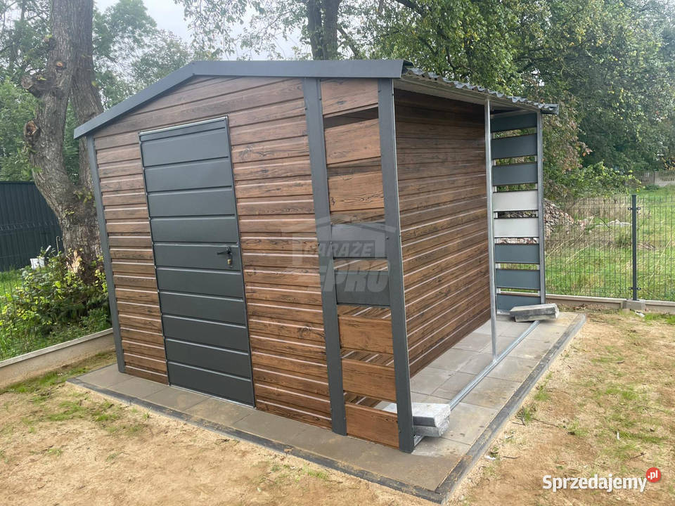 Schowek domek ogrodowy 25x25m wiata 05m drzwi blacha Września