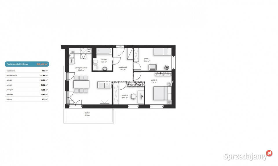 Mieszkanie 6642m2 4 pokojowe Kraków Noblistów