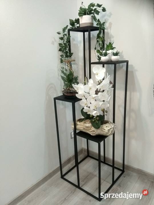 STOJAK na kwiaty KWIETNIK metalowy czarny loft 150cm sprzedam