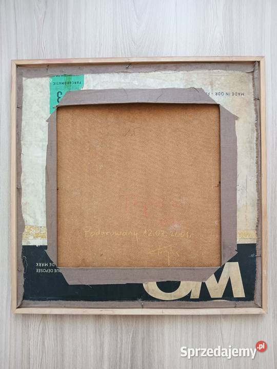 Stary obraz abstrakcja 37x37 1994 r Kraków