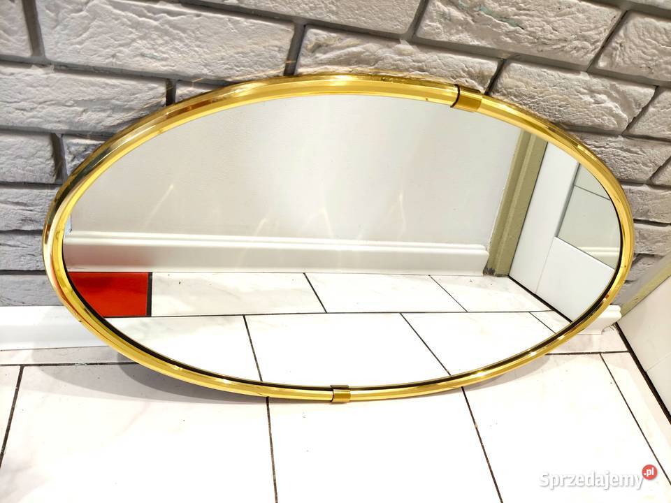 Owalne lustro z lat 60 80x51midcentury modern wielkopolskie Kalisz