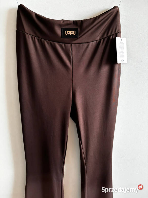 Legginsy dzwony czekolada Made in Italy Spodnie Szczecin