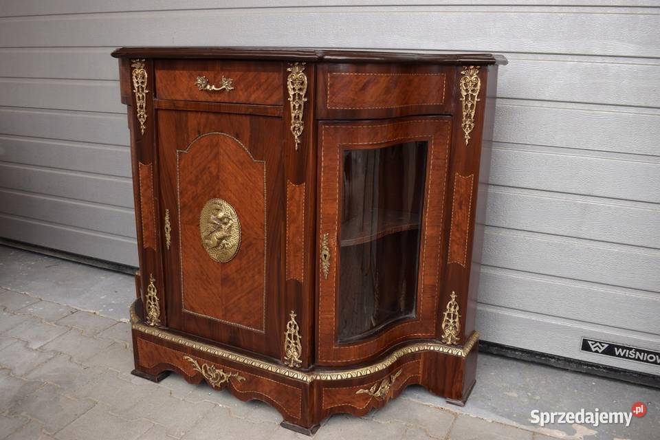 Francuska Komoda Empire Drewno Brąz Gięte Szyby Kraków sprzedam
