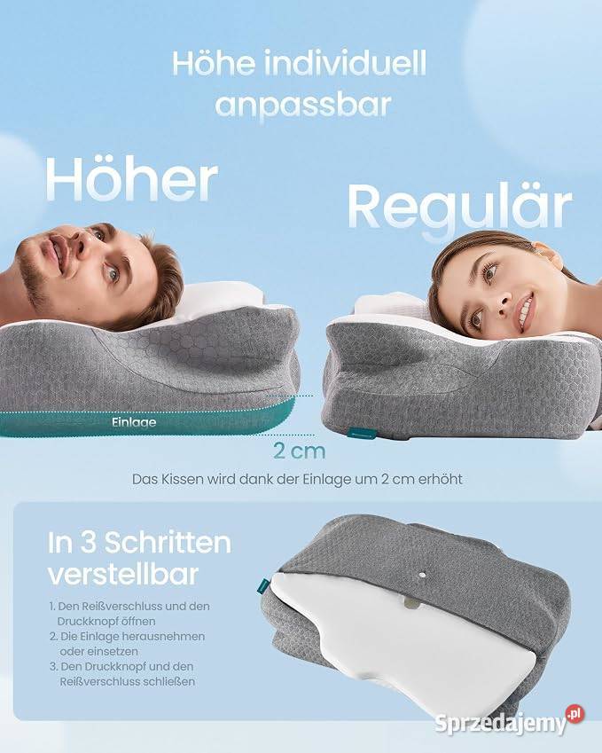 Poduszka ergonomiczna do spania Songmics 59 x 40 Poduszki Golina sprzedam