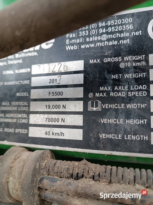 Sprzedam Mchale F5500 2017