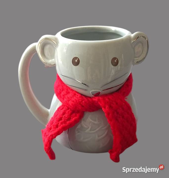 AVON Kubek ceramiczny szary myszka w czerwonym sprzedam