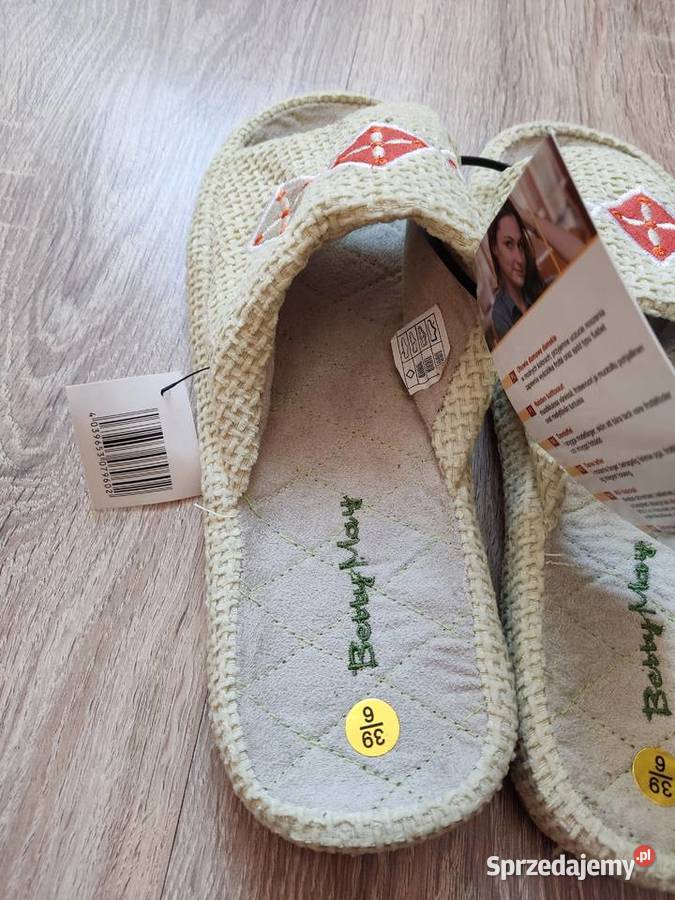 Obuwie domowe damskie papcie klapki nowe