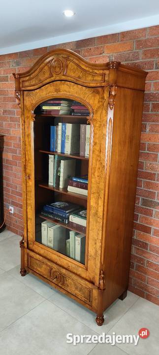 Piękna biblioteka witryna Ludwik Filip antyk Antyki, Sztuka, Kolekcje lubuskie