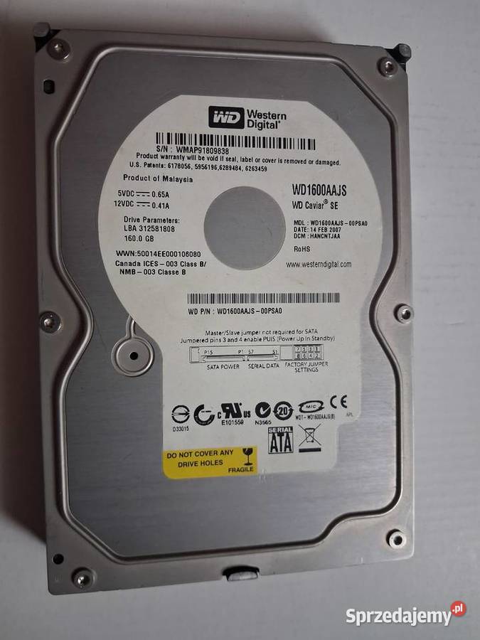 Dysk Western Digital 160 GB Dyski Ruda Śląska