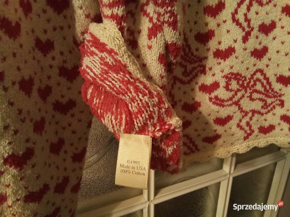 Sweter dia miłości walentynkowy z amorkami USA długi Warszawa