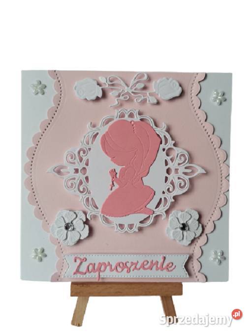 Zaproszenia Komunia Dziewczynka Klęcząca W Ramce Poznań