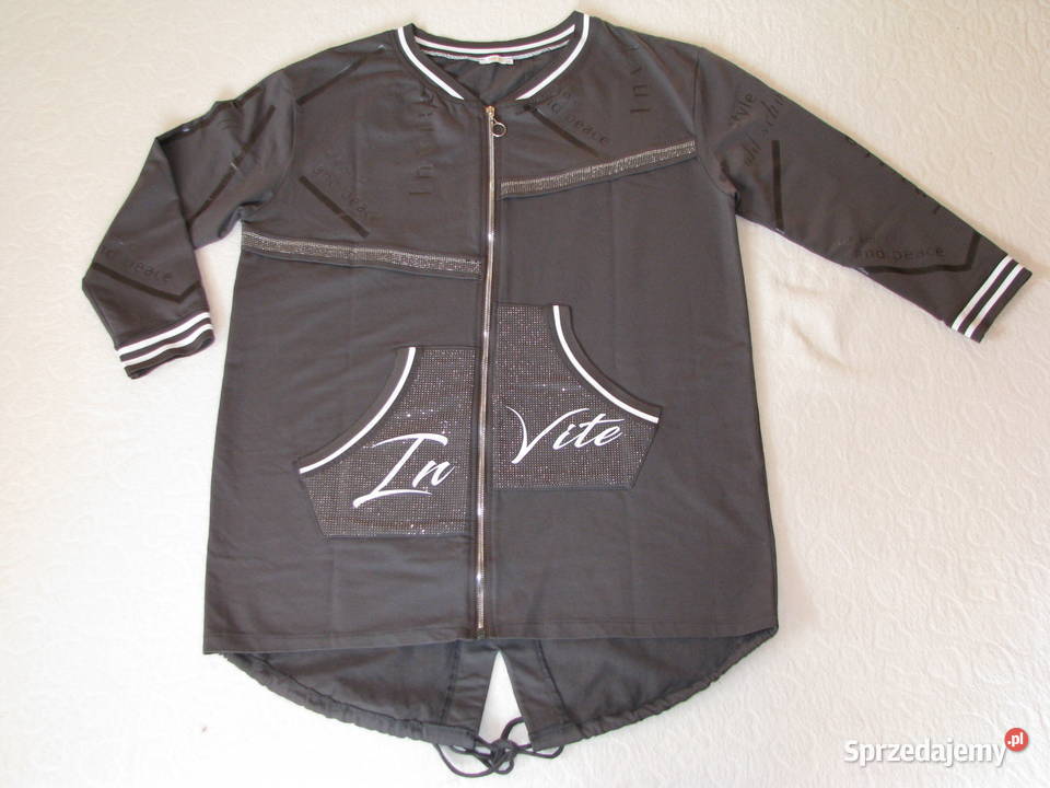 Piękna oliwkowa rozpinana bluza z bawełny ze małopolskie Brzegi sprzedam