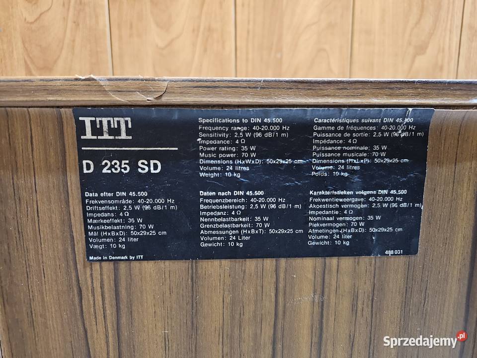 Kolumny ITT D 235 SD ScanSpeak Gorzów Wielkopolski