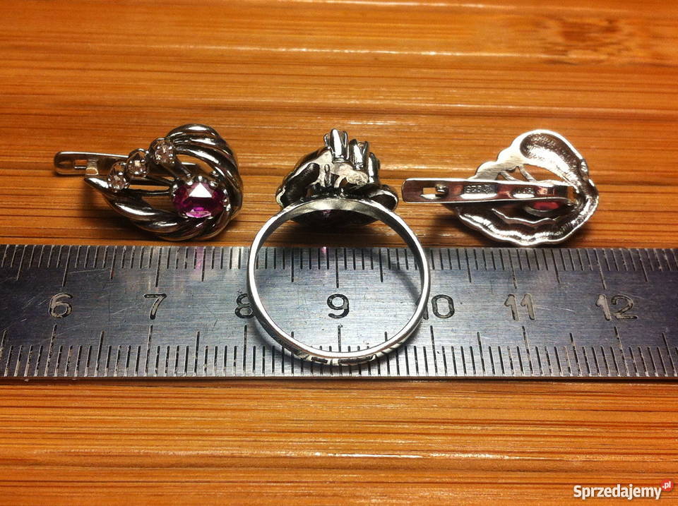 Srebrny komplecik z turmalinami Lublin