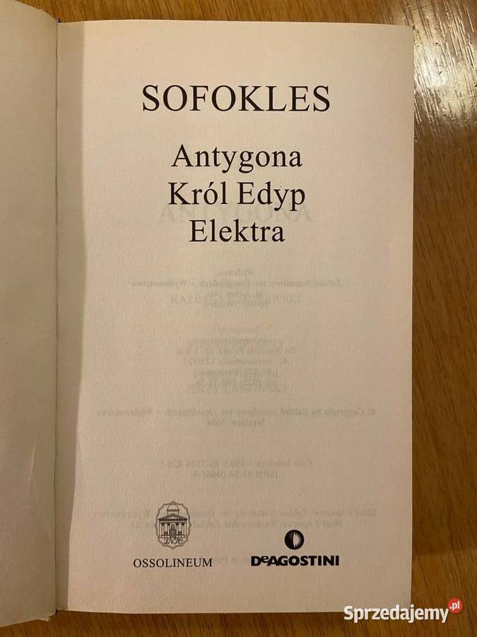 Sofokles Antygona Król Edyp Elektra
