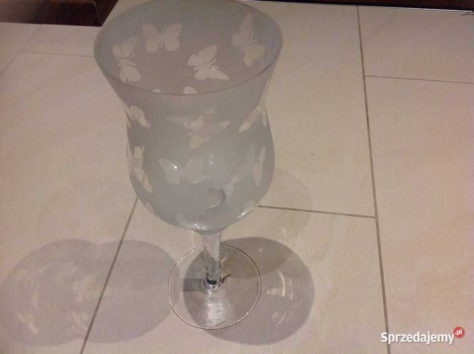 Kielich Ozdobny Lampion Szklany Vintage Nowa Sól sprzedam