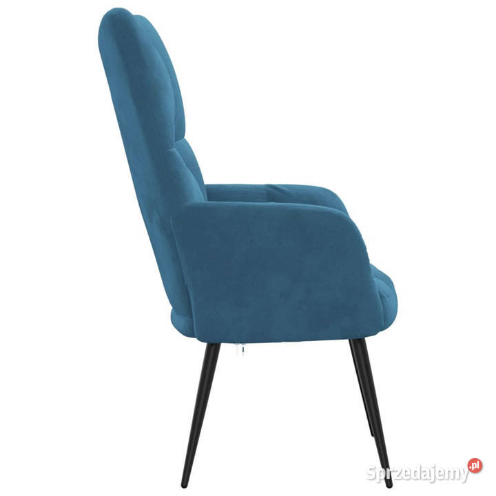 Fotel niebieski obity aksamitem WM328083 Warszawa