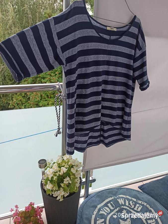 Bluzkatshirt damski szaro granatowe paski Bluzki i koszule Radzyń Podlaski