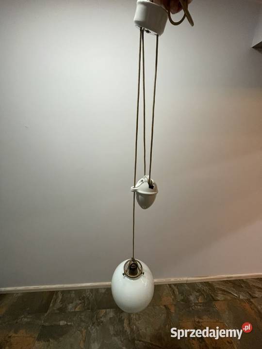 Stara lampa wisząca kuchenna z przeciwwagą śląskie Chudów