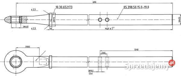 Ucho zaczepu ALW120 690 mm BPW 0539850210 Kamionna