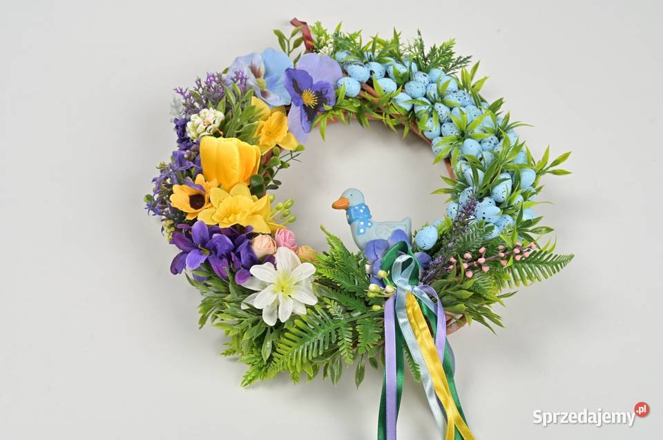 Wianek wielkanocny wielokolorowy Łęgowo