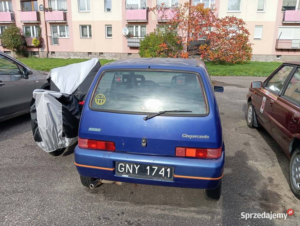 Fiat Cinquecento Sporting 1997 r Blu Imola na nieuszkodzony Gdańsk