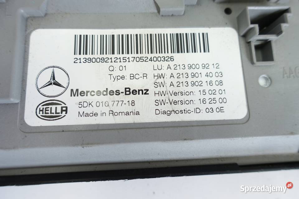 Mercedes W213 C213 MODUŁ STEROWNIK A2139009212 osobowe
