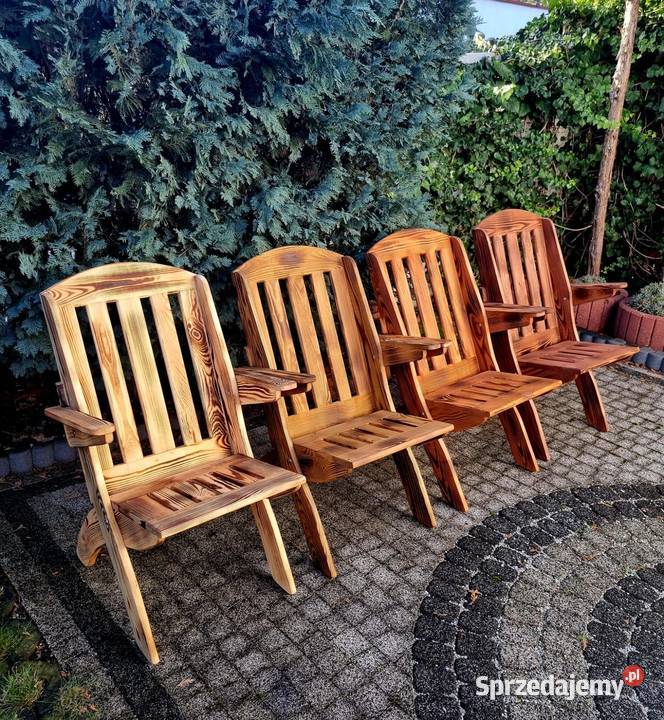 Meble ogrodowe z drewna opalanego meble składane śląskie Kalety