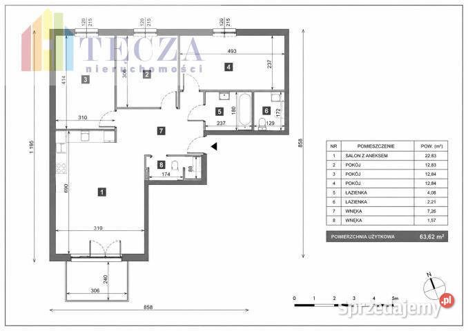 Mieszkanie 6361m2 3pokojowe Warszawa Domaniewska dom wolnostojący mazowieckie