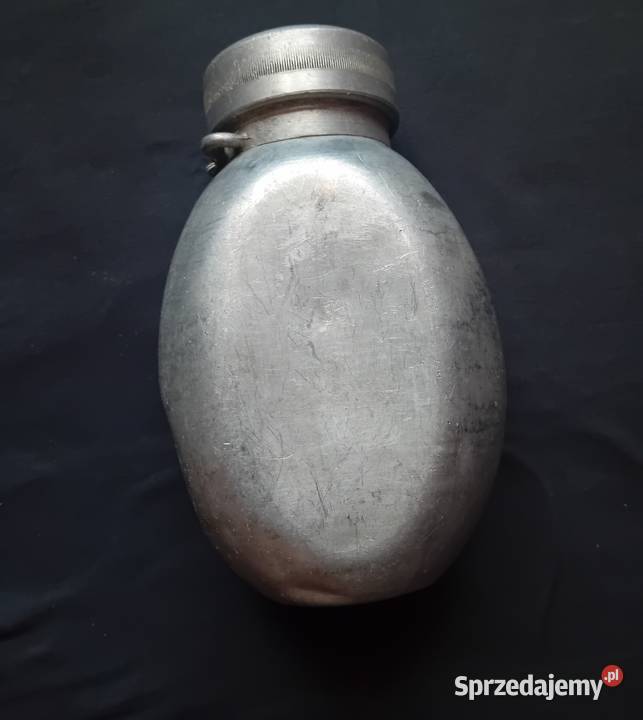 Stara wojskowa manierka aluminiowa Olkusz 1950 r Militaria Koźminek