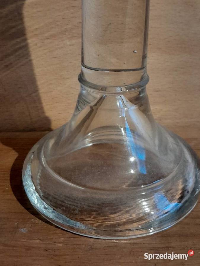 Stary szklany świecznik HSG Ząbkowice plus Porcelana i szkło