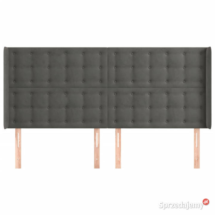 Zagłówek uszak ciemnoszary 203x16x118128 aksamit Warszawa